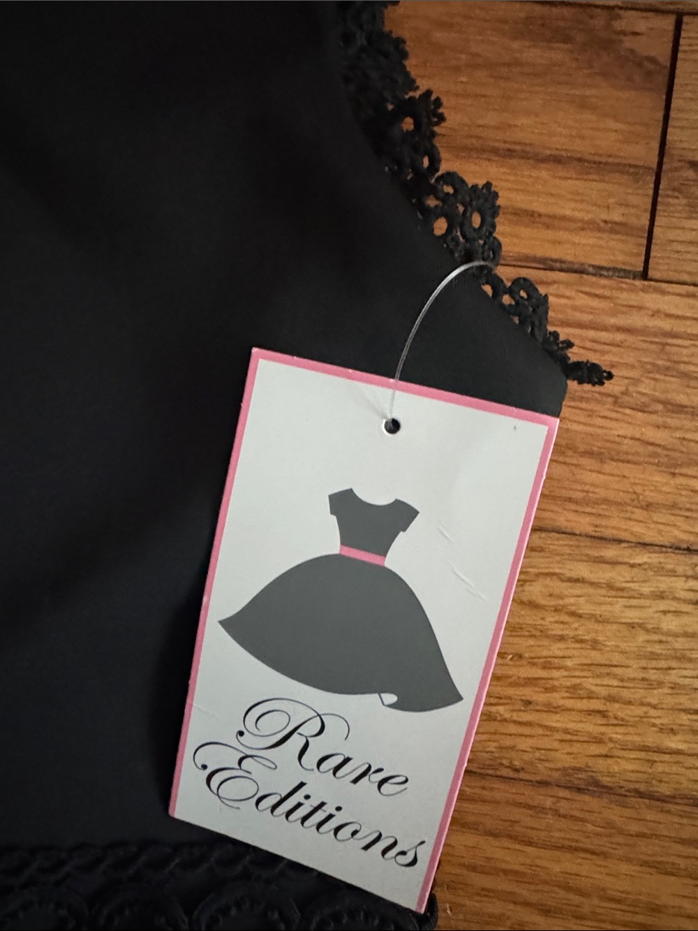 Rare Editions Girl’s Black Lace-Trim Formal A-Line Dress NWT - Picture 2 of 6